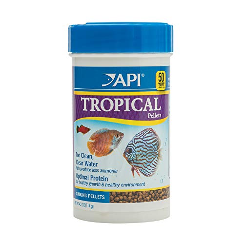 API TROPICAL PELLETS Sinking Pellets อาหารปลา 4.2-Ounce Container, Medium (823B)